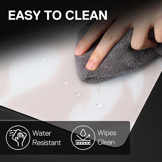 Redragon PG1M Glass Mouse Pad - Ultra-Smooth Precision Surface with Non-Slip Base Easy to Clean Hard Mousepad for Gaming - 13 x 13 x 0.15 inches White