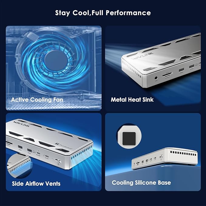 WAVLINK Intel Certified Thunderbolt 5 Dock 12-in-1 TB5 Docking Station with 120Gbps Max Transfer 140W PD 2.5G Ethernet 4X USB-A 3.2 Gen 2 SD4.0 for Windows 11/Mac OS 14.6 or Later TB5/4 Laptops
