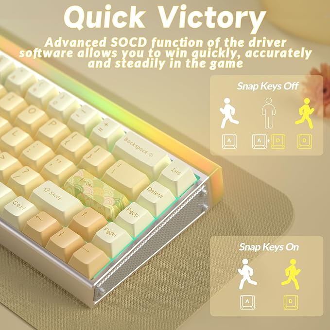 AULA Hero 68 HE Ultra - Wired Gaming Keyboard with Hall Effect Magnetic Switch CNC Aluminum Frame 8KHz Polling Rate RGB Box &amp Backlight Adjustable Actuation 65% Compact Small Gamer Keyboards