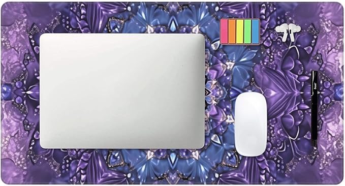 Purple Mandala Boho Floral Desk Cover MatExtended Large Mouse PadComputer Laptop Mat Desk Decor for Office Game Home 30x16 Inch