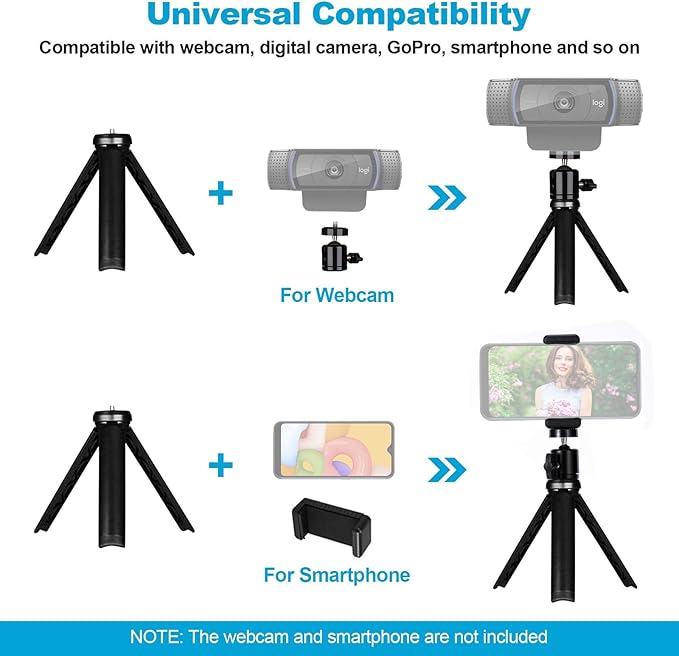 NexiGo 60FPS 1080P Webcam Kits N980P HD Web Camera with Microphone 120 Degrees Wide-Angle Software Control Lightweight Mini Tripod Video Conference Lighting Kit for Zoom/Skype/Teams