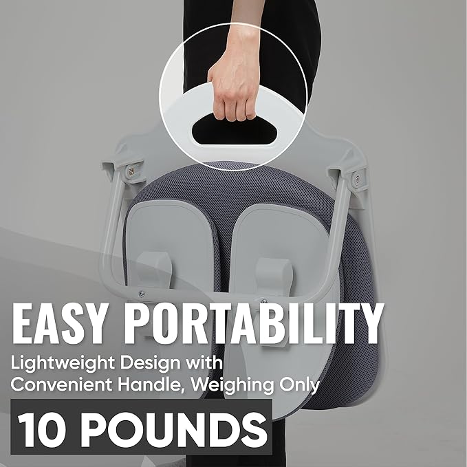 【Made in Korea】 Dual-Backrests Ergonomic Floor Chair with Back Support - Meditation Chair Floor Gaming Chair Reading Chair Floor Chairs for Adults Foldable Chair (Grey)