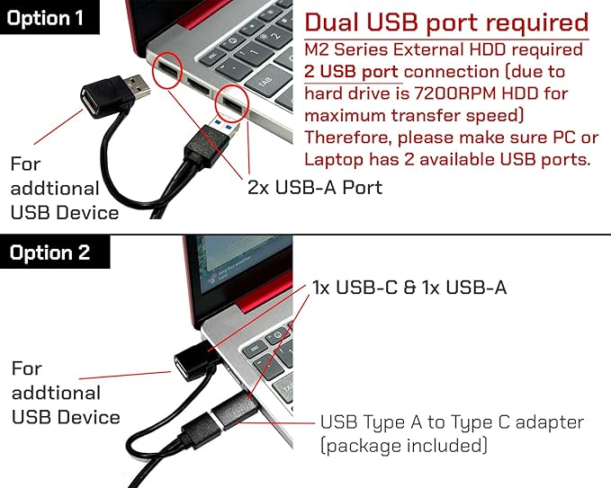 Avolusion M2 1TB USB 3.0 Portable External Gaming Hard Drive (for PS4 / PS5 Game Console or Windows Laptop/PC)