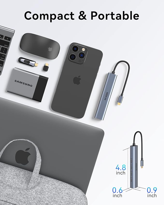 USB C Hub10Gbps USBC Splitter for Laptop4 Ports USB C to USBC Hub Multiport Adapter for MacBook Pro/AiriPadPhoneSurface ProChromebook Dell HP Lenovoetc (Not Support Charging/Extend Monitor)