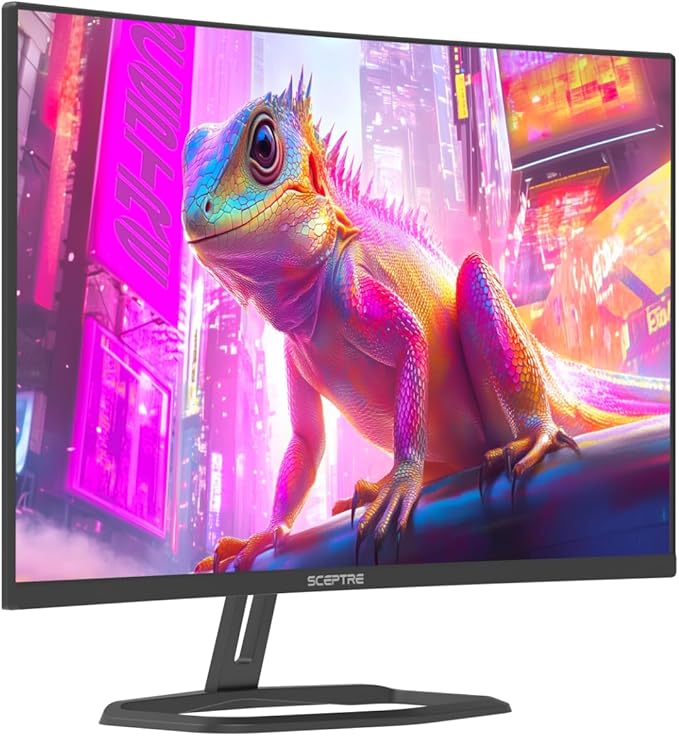 Sceptre New Curved 32 inch Gaming Monitor 1080p DisplayPort up to 260Hz 1500R FreeSync Premium 1ms Build-in Speakers Machine Black 2026 (C325B-FW260D Series)