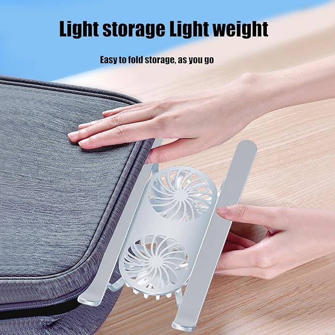 Adjustable Aluminum Laptop Stand with Cooling Fan for 13-21in Laptop Notebook Cooling Support Effective Heat Dissipation