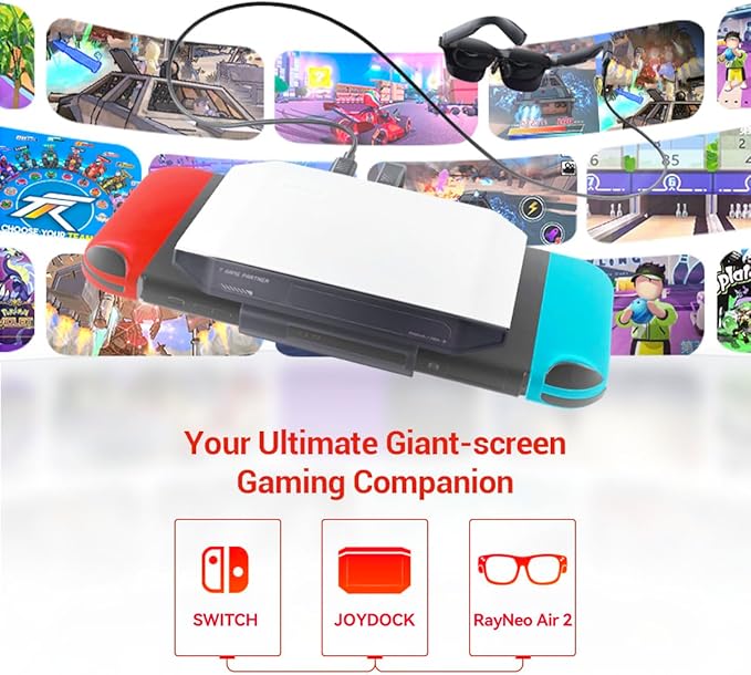 RayNeo Air 3s Pro AR Glasses &amp JoyDock Bundle - 201'' 1200 Nits 120Hz HueView 2.0 Video Display Glasses
