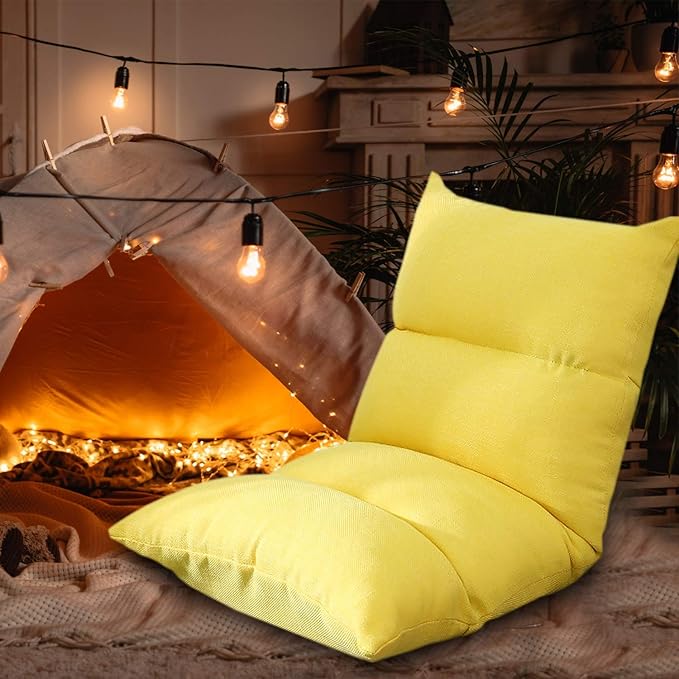 TOY Lazy Sofa Bed Computer Chair Back Lazy Single Small Sofa Folding Japanese Dormitory Bay Window Floor Sofa Single Sofa ChairFloor ChairLazy Sofa Multi-Level Adjustment Bedroom SingleBlue