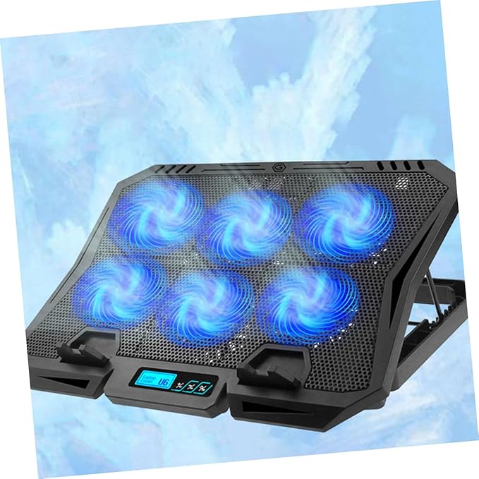 STOBOK Laptop Stand Cooling Fan Height Laptop Holder for Desk Portable Cooling Pad for Travel Quiet for Gaming and Work for Comfort