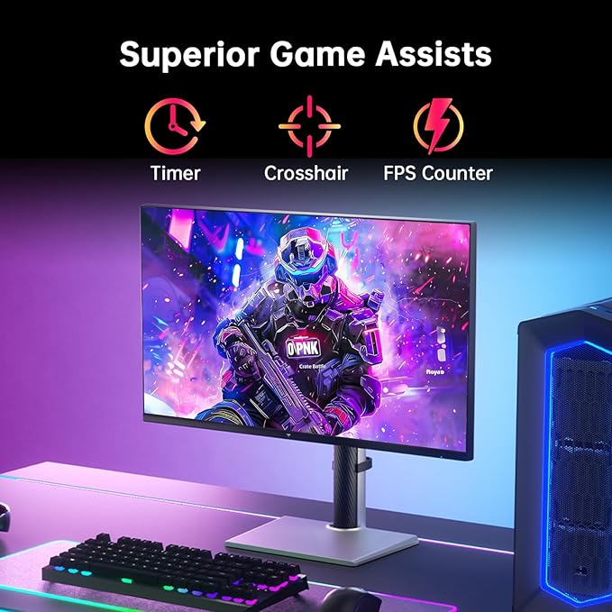 KTC 27 Inch White Gaming Monitor 300Hz/320Hz QHD 1440P Fast IPS Computer Monitor with Adaptive FreeSync HDR400 Height/Pivot/Swivel/Tilt Adjustable DP&ampHDMI(Renewed)