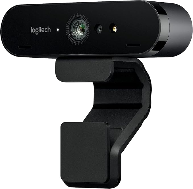 Logitech 4K Pro Webcam 4K Resolution at 30 fps Auto Focus Wide 90° Diagonal Field of View 5X Digital Zoom RightLight 3 with HDR (Renewed)