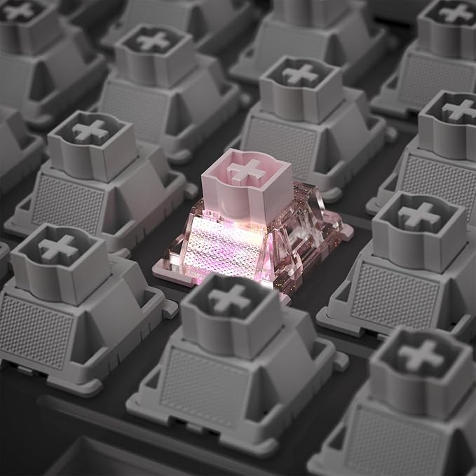 Zhouwang Starlight Pink Magnetic Keyboard Switches Linear Factory Pre-lubed Freely Setting Pre-TraveSwitches for Magnetic Gaming Keyboard（90PCS）