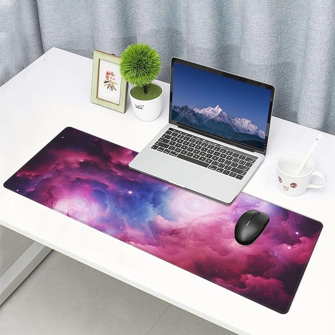 3D Magical Nebula Large Mouse Pad XL Extended Gaming Pad Waterproof Desk Mat for Desktop Keyboard Non Slip Mousepad for Office Game Home 32.15x11.8