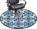 Blue Orange Yellow Gaming Chair Mat Round Floor Mats for Office Chair Computer Gaming Desk Mat for Rolling Chair Non-Slip Gaming Rug Abstract Floral Swirl Motifs Diameter 55 in