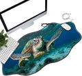 Sea Turtle Desk Mat Mouse Pad 35.4X15.7 XL Extended Mousepad Huge Mouse Pads with Stitched Edges Desk Pad for Work Game Office Home