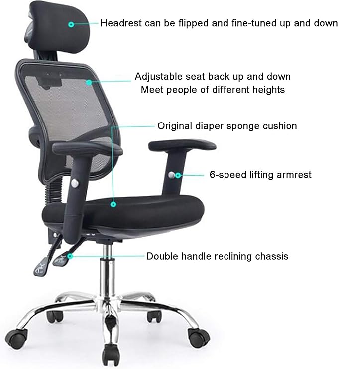 Office Chair Gaming Chair Computer Chair Breathable Mesh Recliner Chair Gaming Chair for Men AdultsHigh Back Computer Chair Executive Swivel Chair Height Adjustable Desk Chair with Lumbar S