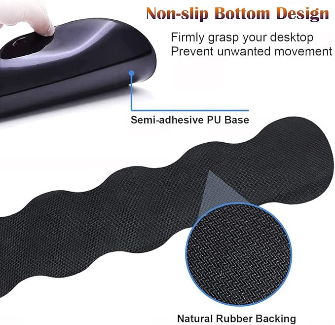Keyboard Wrist Rest Pad and Ergonomic Mouse Pad Wrist Rest (with Coaster) Set Non-Slip Base &amp with Memory Foam for Easy Typing and Wrist Pain Relief - Stay Positive Work Hard and Make It Happen