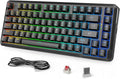 Redragon K713 Wireless Mechanical Keyboard Gasket Mounted RGB Gaming Keyboard 3-Mode (2.4G/BT/USB) Pre-Lubed Linear Red Switches 75％ Layout 82 Keys Hot Swappable for PC/Mac - Black