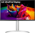LG 27UP650-W Monitor 27” UHD (3840 x 2160) IPS Display VESA DisplayHDR 400 DCI-P3 95% Color Gamut 3-Side Virtually Borderless Display Height/Pivot/Tilt Adjustable Stand – Silver
