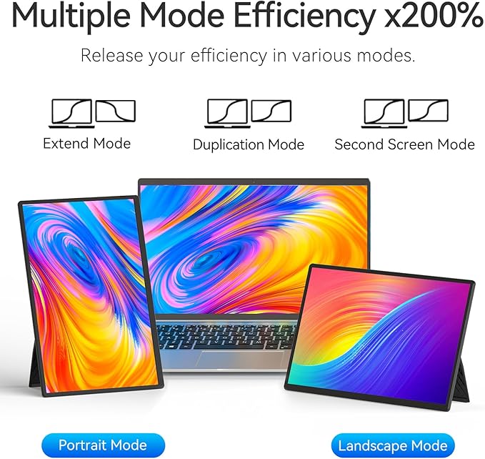 16 2.5K Portable Monitor - QHD Laptop Screen Extender 100% sRGB Wide Color HDMI/USB C/USB A Travel External Display Stand Gaming Monitor for PC Windows MAC Computer Switch Phone Xbox PS4/5