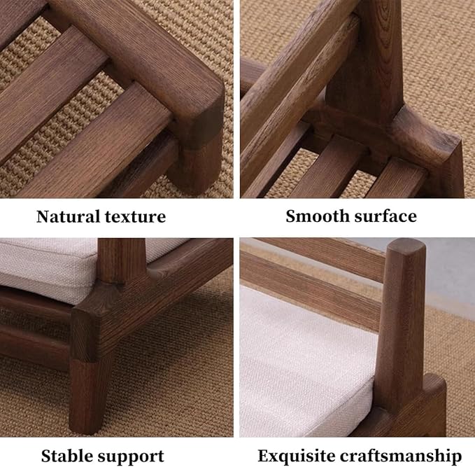 ELEFOCUS Floor Games Chair Floor Chair with Back Support Tatami Chair Accent Furniture Living Room Chair Floor Seat(/Gray)