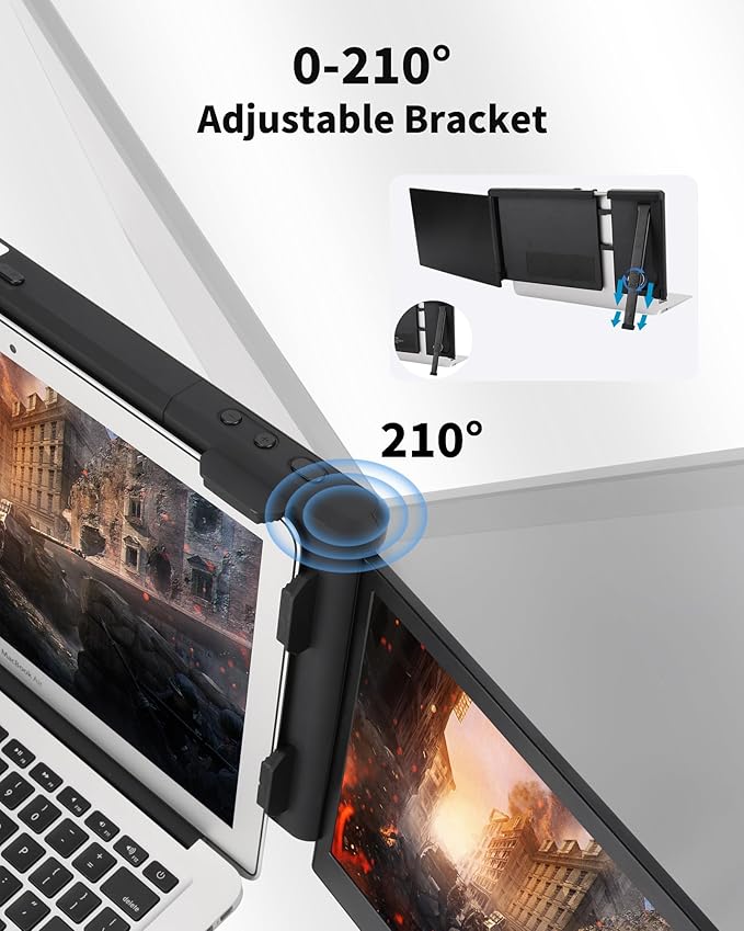 Alecewey Portable Monitor for Laptops 13.3 Laptop Screen Extender Dual Screen for Laptops 1080P Type-C HDMI Monitor for 13.3-17 inch Notebook Mac Windows Smartphone