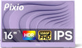 Pixio PX160 Wave Purple Portable Monitor 15.6 inch 60Hz FHD 1080p IPS Panel HDR Screen Cover Stand USB-C HDMI Laptop Screen Extender Portable Monitor for Laptop PC Console Phone