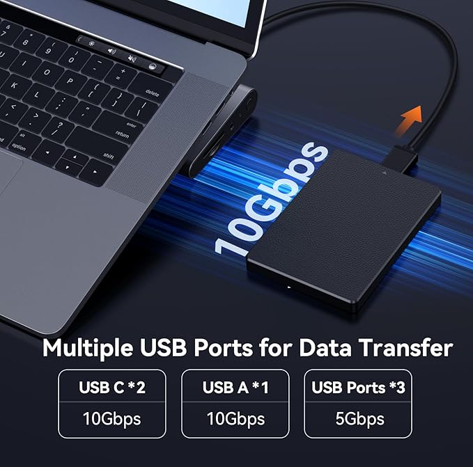 TobenONE 16-in-1 USB-C Docking Station 3 Monitors &amp Dual Monitor2 HDMI+DP+6 USB Ports for Office &amp Home UseCapable of 100W Power Supply &amp 2.5Gbps Ethernet Used with Dell/HP/Lenovo