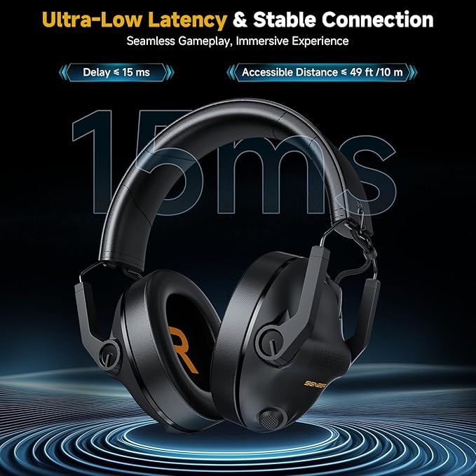 SG600 Wireless Gaming Headset for PC PS5 PS4 Laptop Mac Nintendo Switch 2.4GHz &amp Bluetooth 5.3 Gaming Headphones with Noise Canceling Mic Stereo Sound 70+Hr Battery 15ms Latency