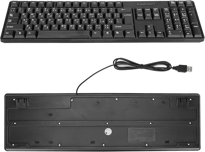 Estink Keyboard Gaming Mechanical Ergonomic Gaming Keyboard English Arabic Bilingual Light Proof Keyboard for PC Laptops Improve Gaming Experience