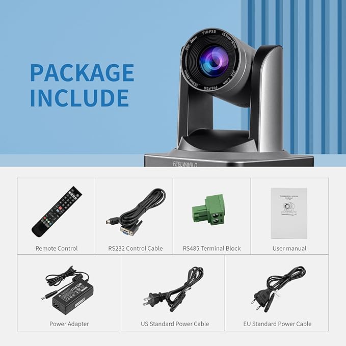 FEELWORLD POE20X Simultaneous 3G SDI HDMI IP PTZ Camera 20X Optical Zoom Support PoE Full HD 1080P 60fps for Church Live Streaming Conference
