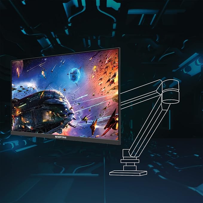 Sceptre New 27-inch IPS Gaming Monitor up to 165Hz DisplayPort HDMI 300 Lux Build-in Speakers Machine Black 2025 (E278B-FPT168 Series)
