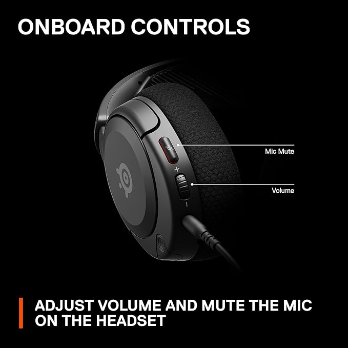 SteelSeries 61606 Arctis Nova 1 Gaming Headphones Wired Sealed Type Compatible with PC PS5 PS4 Switch Bi-Directional Microphone Noise Canceling Space Audio Hi-Fi Sound Adjustable Black