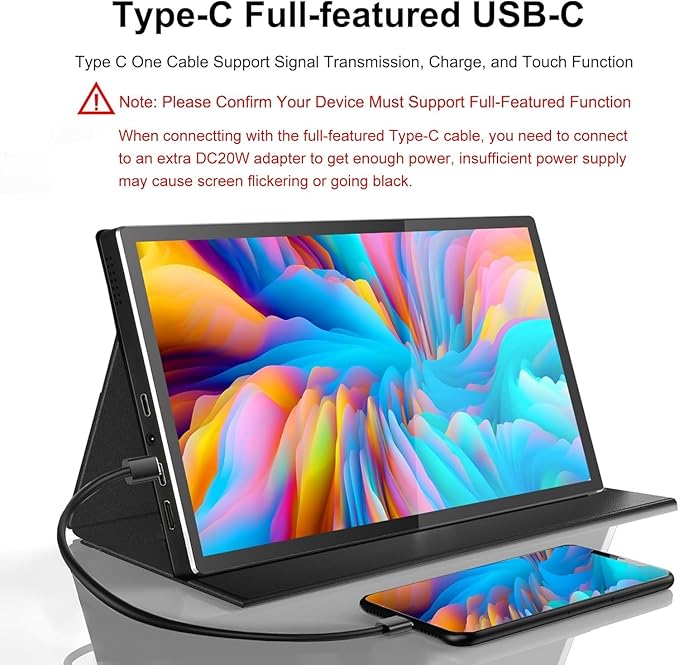 Portable Monitor 9 inch 2K 2560 * 1600 IPS Touch Screen 73% NTSC USB C HDMI Secondary External Computer Laptop LCD Monitor for MacBook Pro Air PC Laptop Phone Xbox PS5