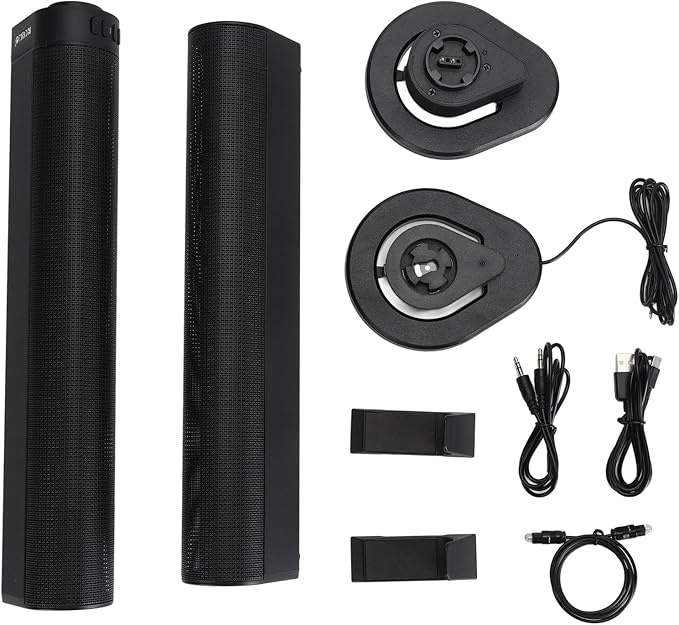 Yunseity Speaker Kit 40W Subwoofer 3D Stereo Home Cordless Speaker Soundbar Speakers for TV Computer with 4 Drivers DSP Technology 3D Sound 8-10m