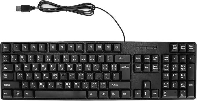 Estink Keyboard Gaming Mechanical Ergonomic Gaming Keyboard English Arabic Bilingual Light Proof Keyboard for PC Laptops Improve Gaming Experience