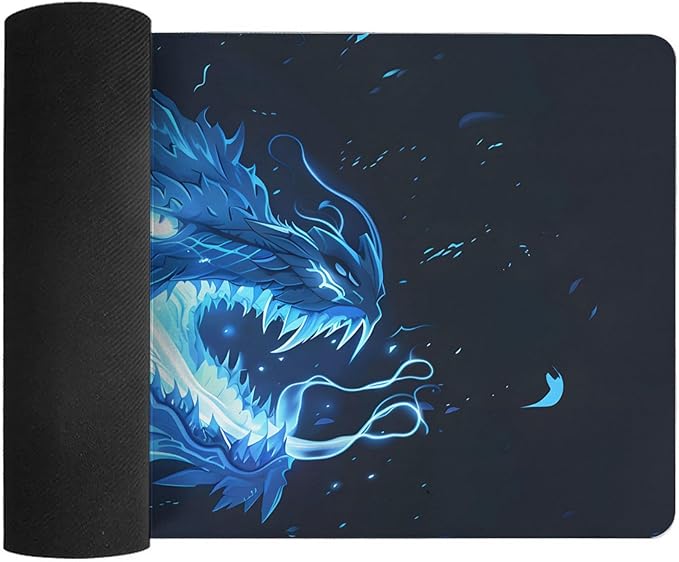 XXL Gaming Mouse Pad Animal Flame Dragon XXL Gaming Mouse Pad Large Desk Mat Protector for Desktop Anti-Slip Rubber Extended Computer Keyboard Mat Writing Pad for Work Office 15.7 * 35.4 inB-1765