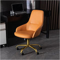 Adjustable Office Computer Chair with Armrest Leather Office Chairs Meeting Room Computer Chair Backrest Gaming(Light Orange-Golden)