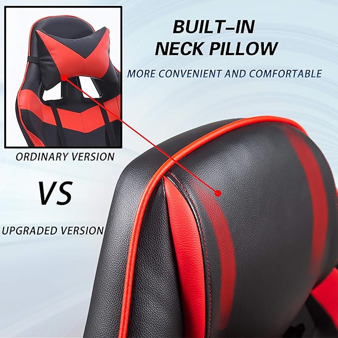 Office Chair Gaming Chair Computer Chair Ergonomic Gaming Chair with FootrestHigh Back Adjustable Swivel Chair Recliner for AdultsRacing PC Game Chair PU Leather Gamer Chair with Headrest