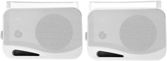 Rockville HP4S Pair 360W 4 Outdoor/Indoor Speakers 4 Ohm Weather-Resistant Swivel Brackets 4 Woofer + 1/2 Tweeter for Home Theater and Patio