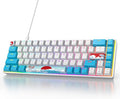 Owpkeenthy Portable 60% Mechanical Gaming Keyboard Ultra Compact RGB Wired 65 Percent Mini Office Keyboard Backlit with Red Switch for PC/PS5/XBOX(Blue/ 68 Red Switch)