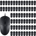 Kathfly 50 Pcs Black Wired USB Computer Mouse Bulk 1000 DPI 3 Button Corded Mouse with Home Office Noiseless Simple USB for Computer Laptop Desktop PC