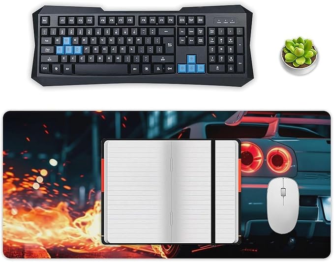 JDM Car R34 Large Gaming Mouse Pad Non-Slip Rubber Base Desk Mat Computer Accessories for Office &amp Gaming Setups 40x90cm
