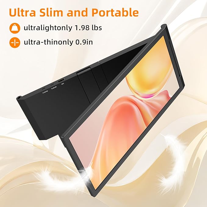 Laptop Screen Extender 14 FHD IPS 1080P Portable Monitor for Laptop Mini HDMI/Type-C PC Display Extender Fits 14-16.5 LaptopsPlug &amp Play for Windows/Mac/Android/Switch/PS5
