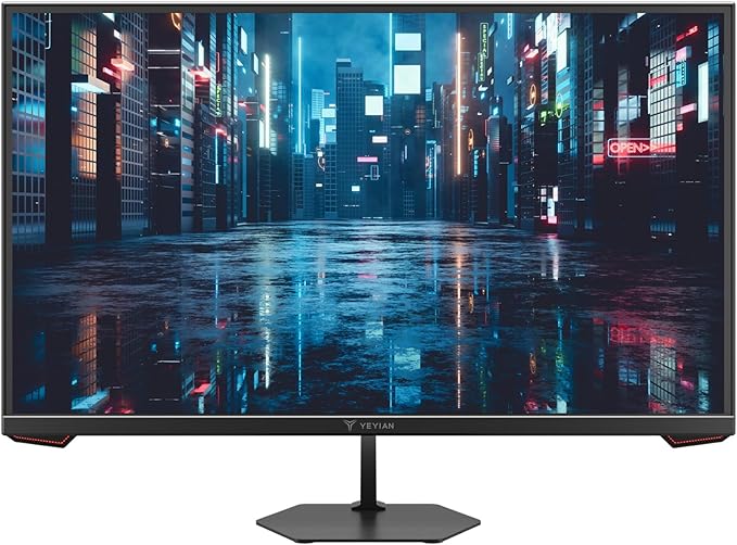 YEYIAN 27” Gaming Monitor 1080p FHD 180Hz Fast IPS 1ms Response 97% sRGB HDR10 FreeSync &amp G‑Sync Compatible Ultra‑Slim Bezel HDMI 2.0 + DP 1.4 178° Wide View Tilt Adjustable