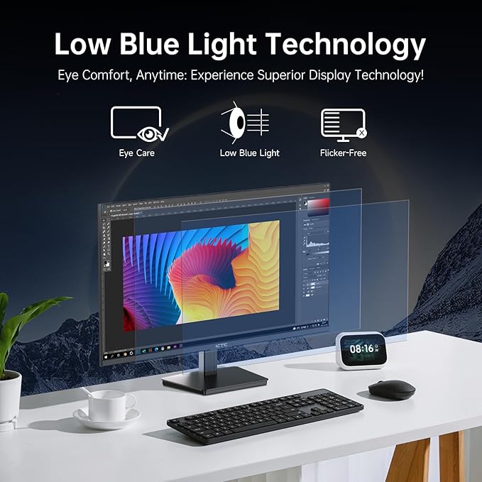 KTC 27 Inch 4K UHD(3840 * 2160) Computer Monitor - IPS Monitor 60hz HDR400 Anti-Blue Light Screen DCI-P3 95% 125% sRGB Support FreeSync and GSync PC Monitor for Design Work (Renewed)