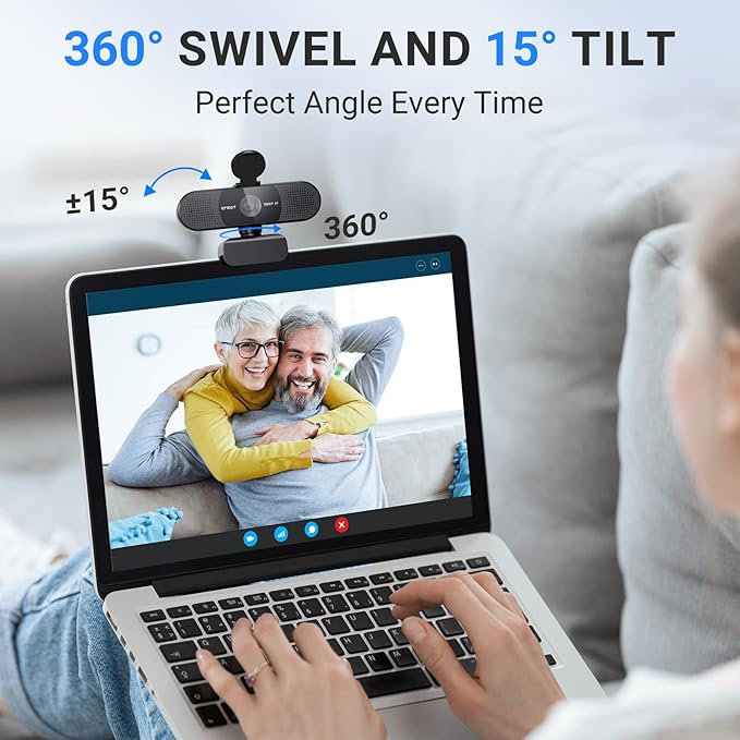 EMEET 2024 Upgraded C960 Webcam for PC Autofocus 1080P HD 73° View Angle Computer Camera w/Privacy Cover and Microphone Plug and Play USB Webcam for Video Calling/Zoom/Teams/Google Meet