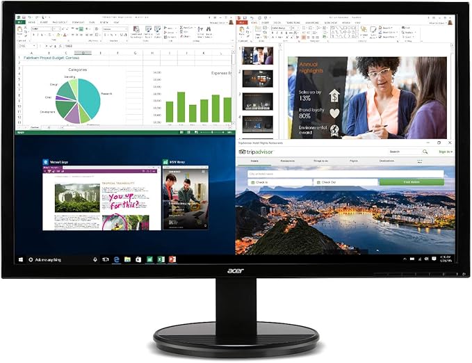 acer K202HQL Abi 19.5 HD (1366 x 768) NTSC 72% Color Gamut Tilt VESA Compatible Monitor for Work or Home | 1 x HDMI &amp VGA Port Black