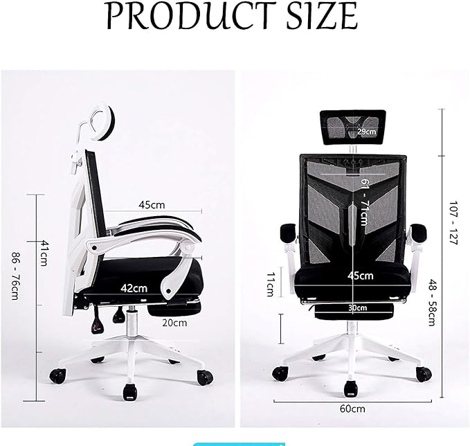Home Ergonomic Office Chair High Back Adjustable Swivel Video Game Chair Computer Chair with Headrest and Breathable Skin-Friendly Mesh Ergonomic for Adults and