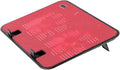 Notebook Cooler with Dual Quiet USB Fans Ergonomic Laptop Cooling Pad Stand Angles Anti-Slip Design for Desk and Bed Use Portable Red Cooling Panel
